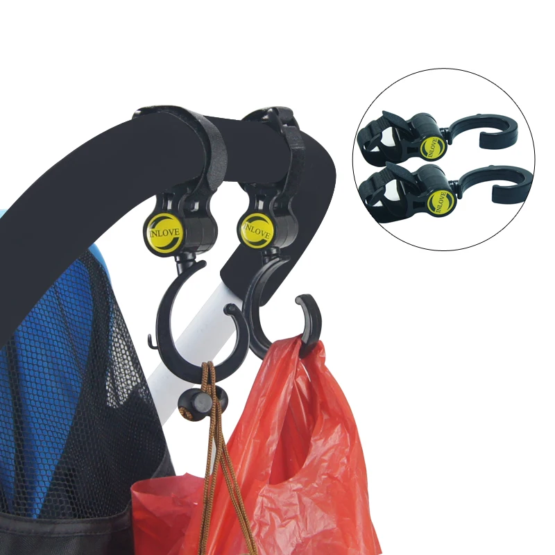  baby stroller hook accessories pram Carriages for dolls hanger pram clutch Black High Quality Plastic Hook 360 