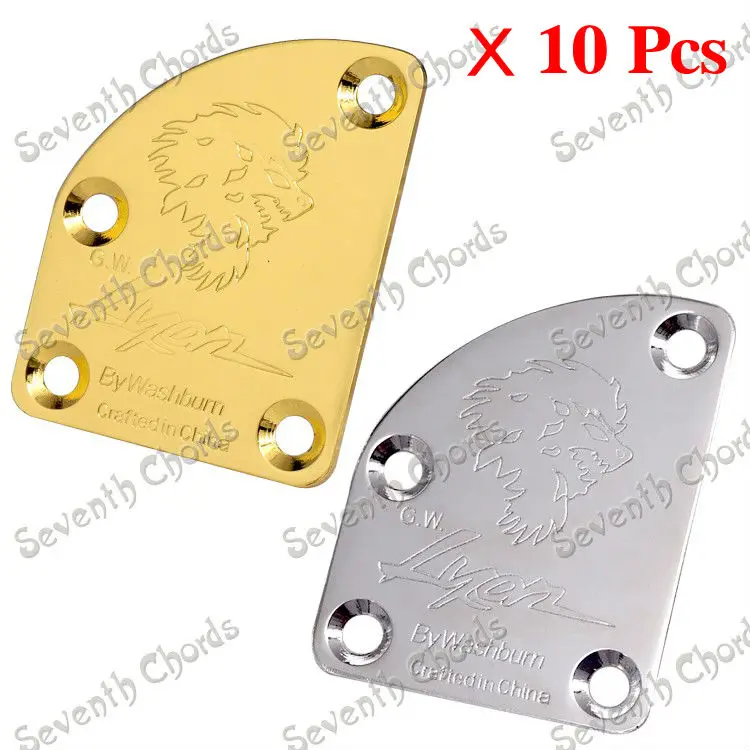 10 Pcs Unfilled Corner Cutaway Type Neck Plate for Electric Bass Guitar