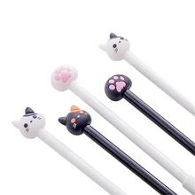 Креативный милый кот кошачья лапа ручка нейтральная ручка полная игольчатая головка Черная Ручка канцелярия для учеников