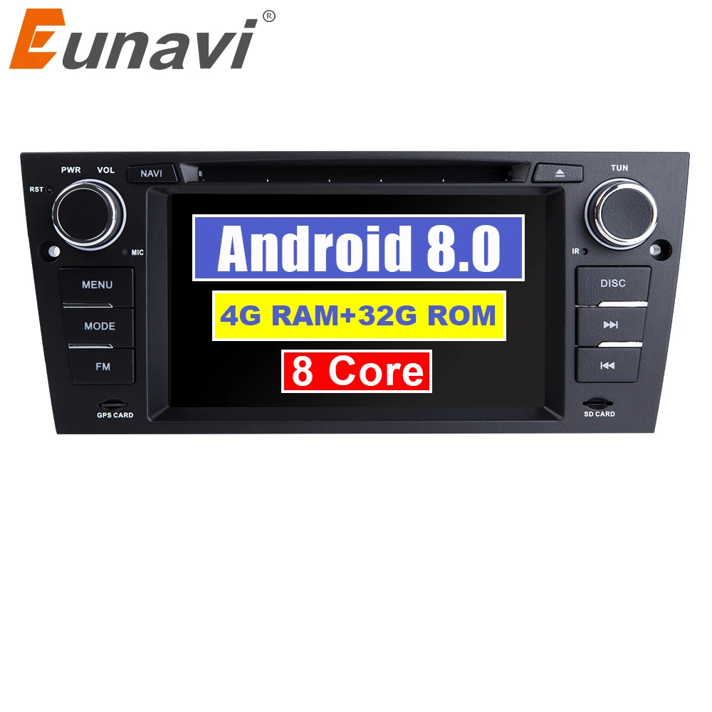 Eunavi 7 'ɺndroid 8 0 1 Дин DVD мультимедийный плеер с gps-навигатором для 3 серии BMW E90 E91 E92