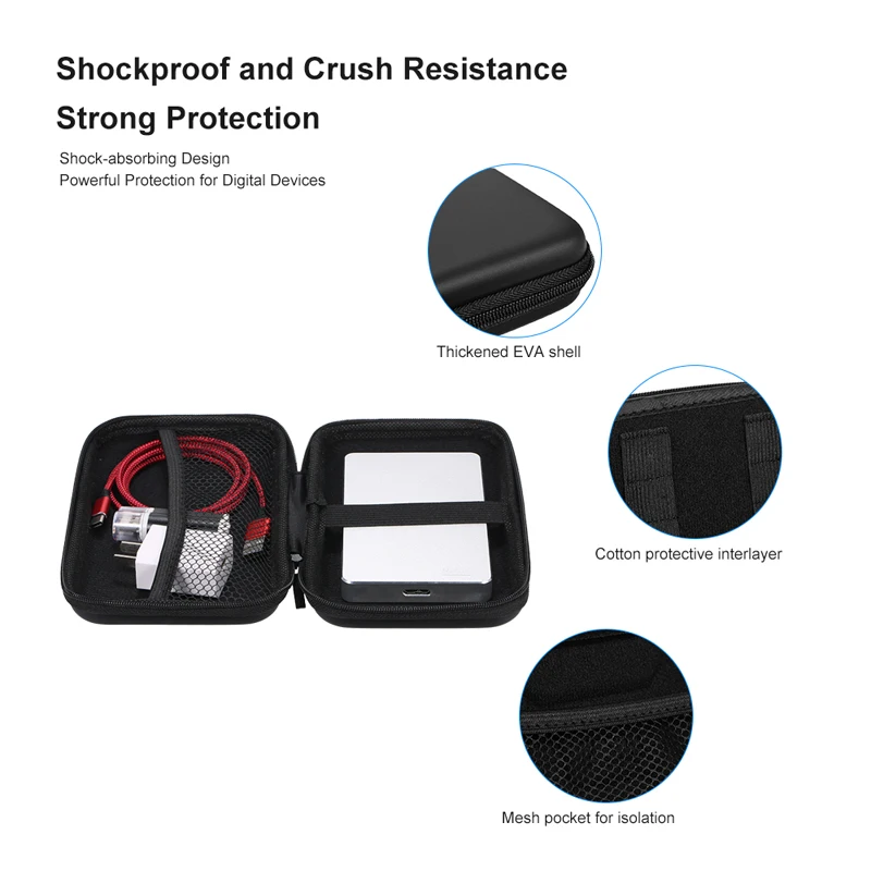 Oppselve External Storage Hard Case HDD SSD Bag For Hard Drive Power Bank USB Cable Charger Power Bank Earphone Case Accessories