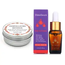 Dimollaure крем с ретинолом отбеливание увлажняющий kojic кислоты сыворотка удаляет веснушки melasma меланин загара акне шрам темное пятно