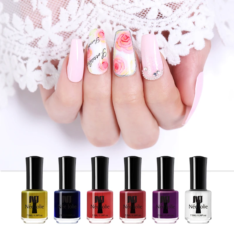 

NEE 7.5ml JOLIE Blossom Nail Polish Watercolor Bloom-ing Effect Flower Nail Ink Red Clear Nail Art Varnish DIY Decoration