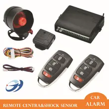 12V Car Security System Alarm Immobiliser Central Locking +Shock Sensor+2 Remote