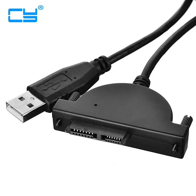 USB 2 0 к Slim SATA 7 + 6 13Pin для DVD CR-ROM кабель адаптера привода с блокировкой под давлением |