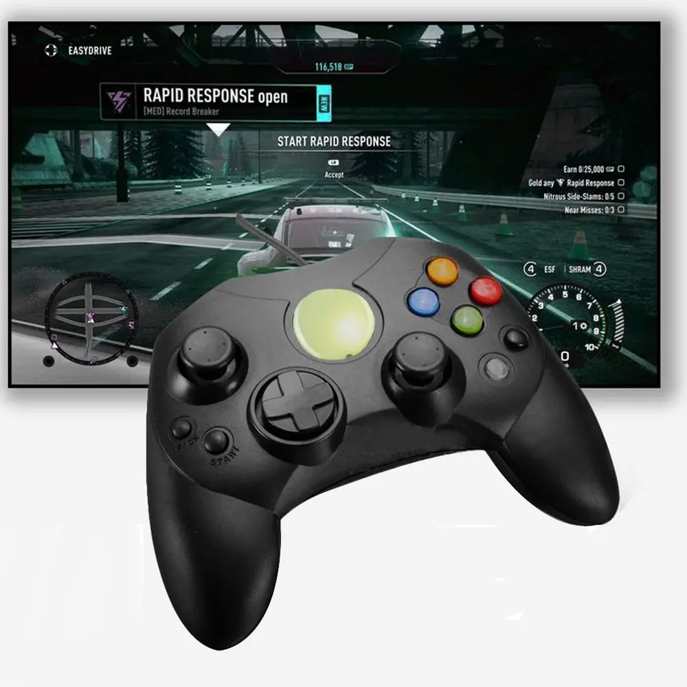 Классический проводной Joypad контроллер для microsoft xbox контроллер для xbox черный геймпад Ретро джойстик пульта