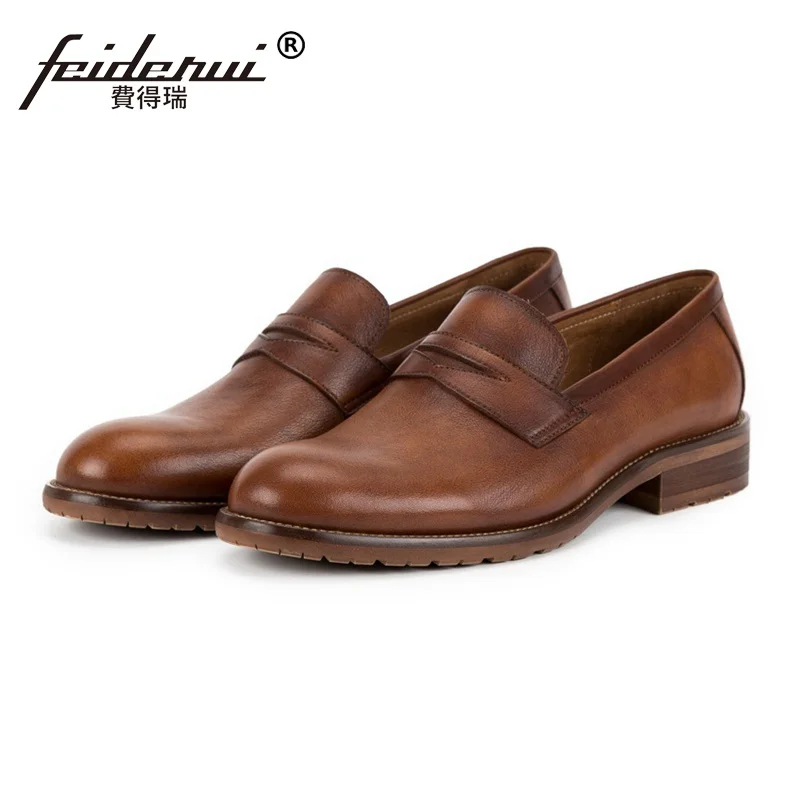 

Basic Round Toe Slip on Man Comfortable Casual Shoes Genuine Leather Office Casual Loafers Handmade Men's Outdoor Footwear SS154
