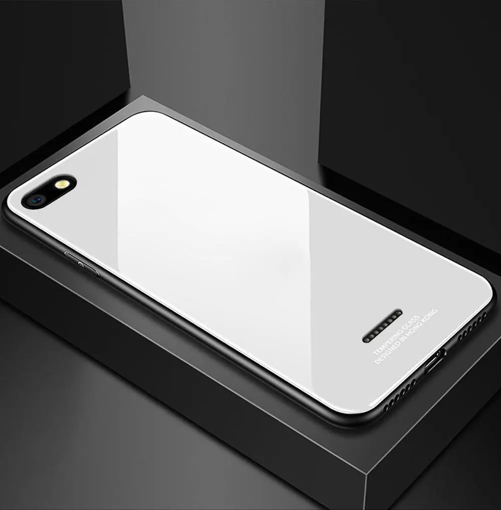 Стеклянный чехол для Xiaomi Redmi 6A, роскошный чехол, закаленное стекло, силиконовая рамка, гибридный жесткий чехол на заднюю панель для Redmi 6A, чехлы