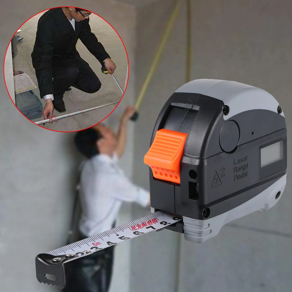 

Laser Tape Measure MeterMileseey Digital Laser Rangefinder and Laser Tape Measure 2 in 1 with LCD Display Digital Laser Tape M