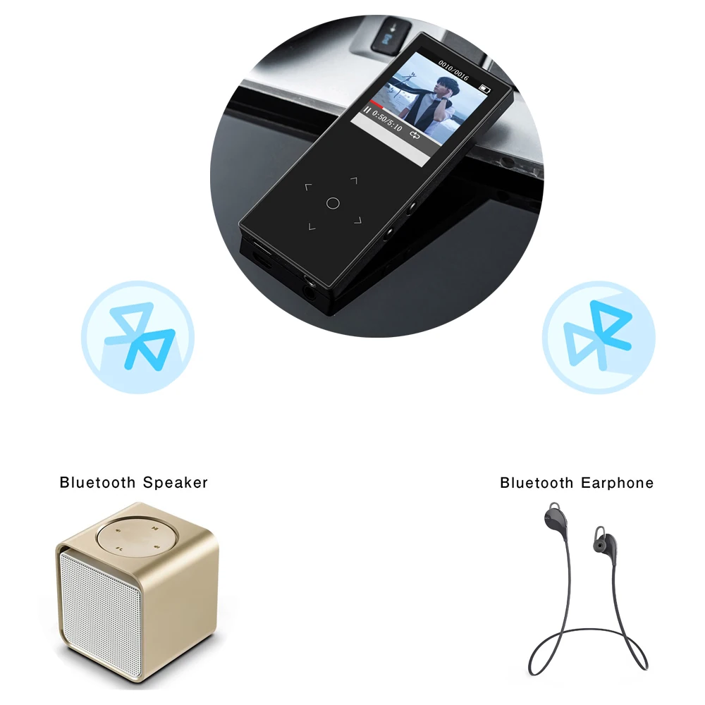 2018 BENJIE Bluetooth MP3 плеер 8G 1 8 дюймов Sreen металлический корпус HIFI без потерь динамик