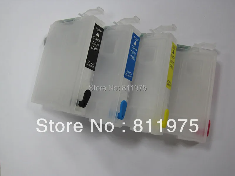 

10sets T0731 -T0734 73 refillable ink cartridge for epson CX5500 CX5505 CX5510 CX5501 C90 Printer auto reset chip
