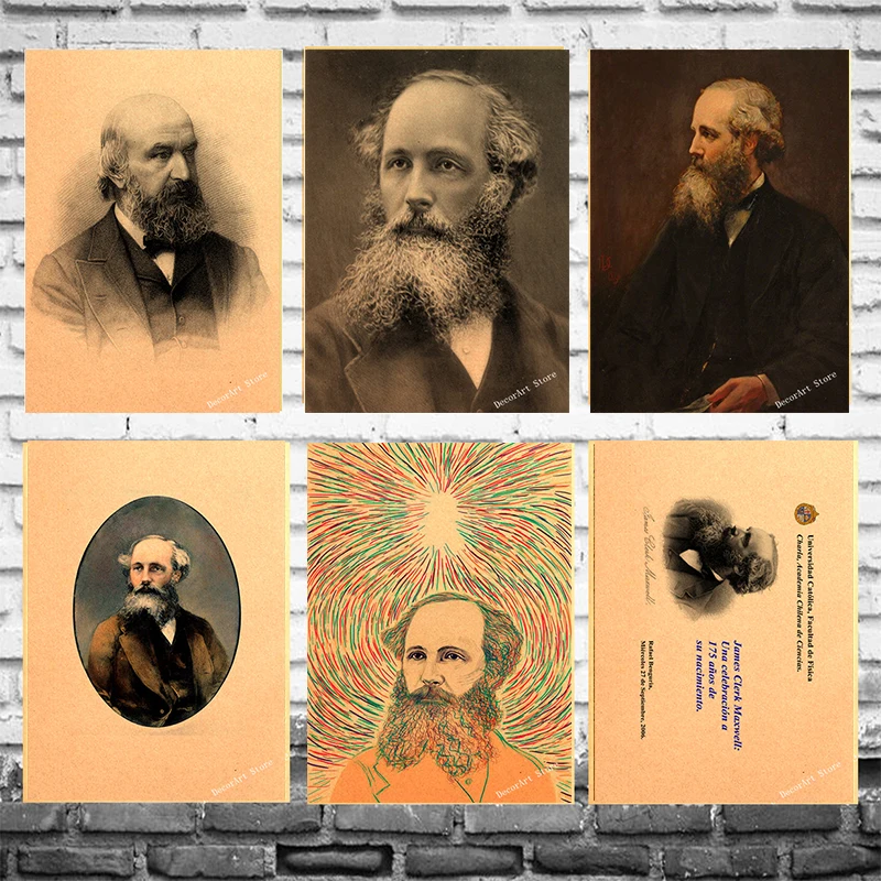 Физик Джеймс Клерк Максвелл Картина на холсте винтажная Настенная картина