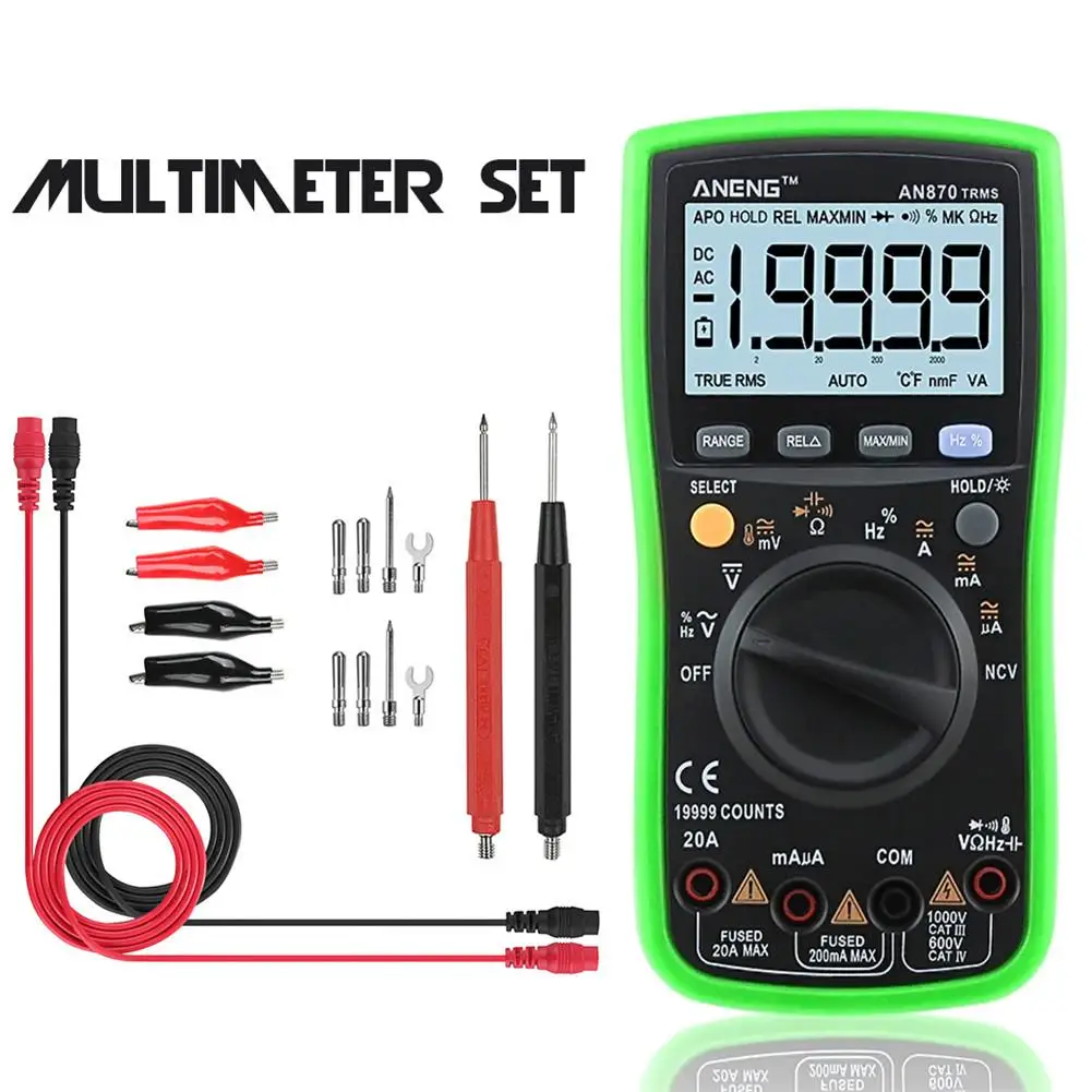 

ANENG LED Green 4 And A Half Digital Multimeter Set High Precision Multi-function Multimeter