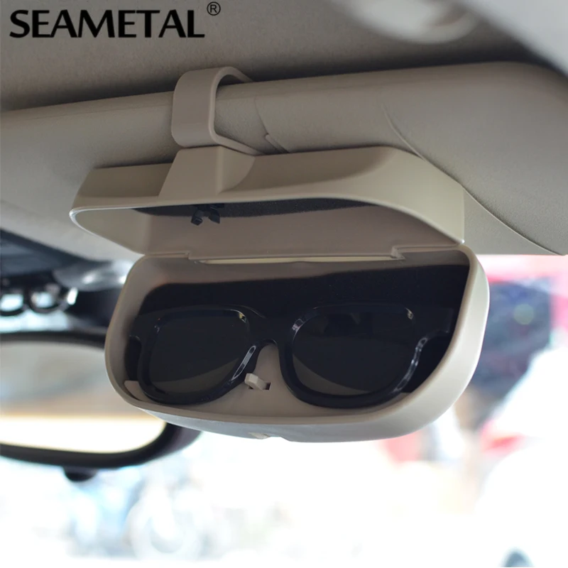 SEAMETAL Car Glasses Case Organizer Box Sunglasses Holder Storage Pockets For Audi BMW VW Toyota KIA