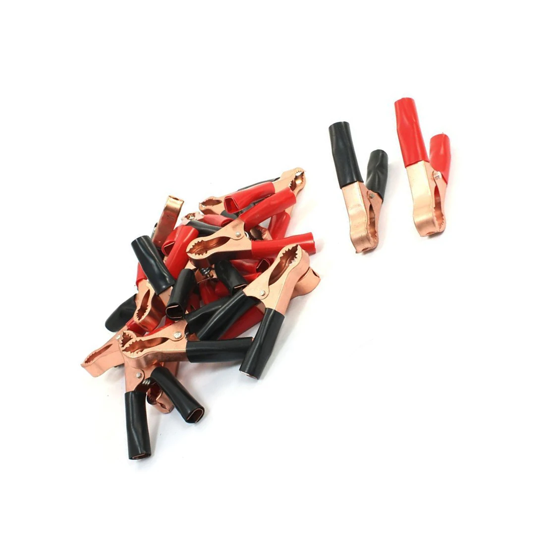 20Pcs Black Red 50A Spring Loaded Truck Battery Alligator Clamp Clipclips blackclip