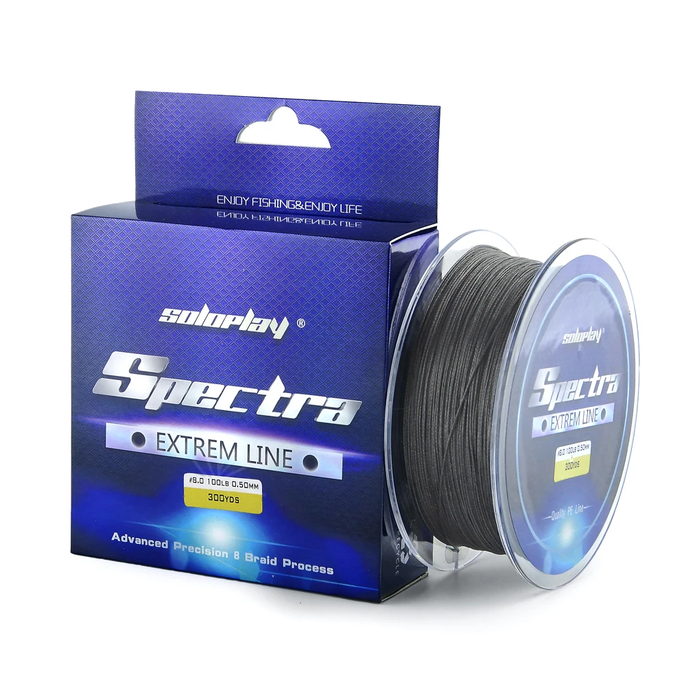 

Hot Sale!!!SOLOPLAY 300yards Super Strong 8 Strands Weaves PE Braided Fishing Line Multifilament 20lb-100lb carp line
