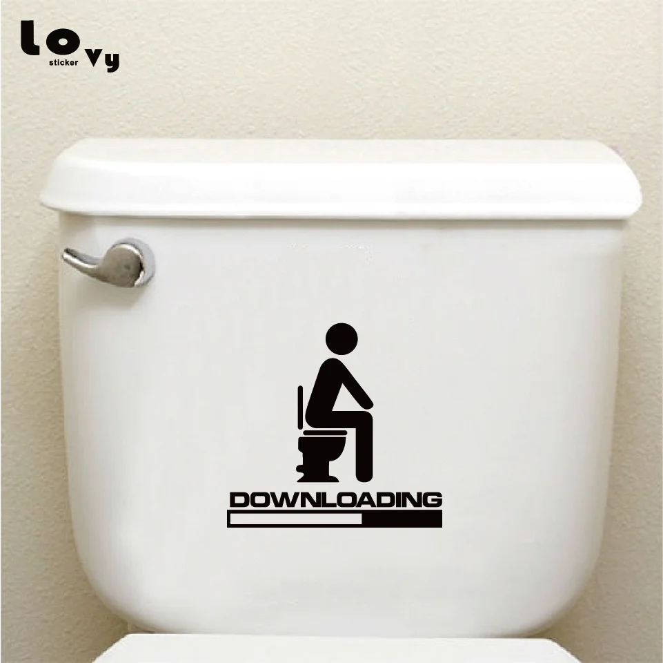 DOWNLOADING Individual Toilet Sticker Bathroom Creative Wall Decals