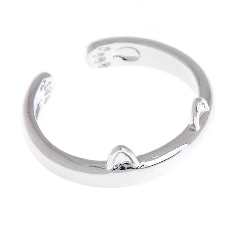 OPPOHERE серебряное кольцо с кошачьими ушками, дизайнерское милое модное Ювелирное кольцо с кошачьими ушками, регулируемое кольцо Anel,, для маленьких девочек, детские подарки