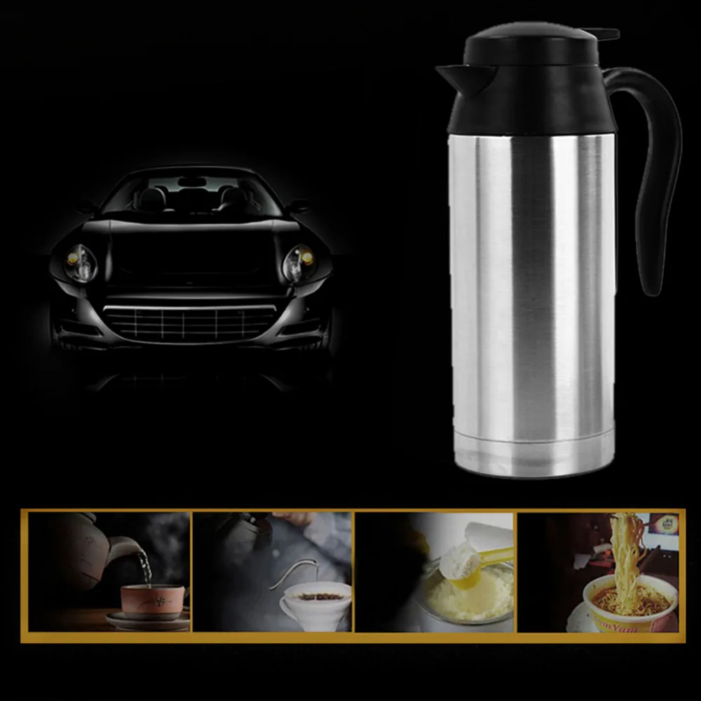 750 мл Электрический чайник автомобиль кипения горшок Нержавеющая сталь автомобиля Автомобильный чайник Авто Мощность от автомобиля