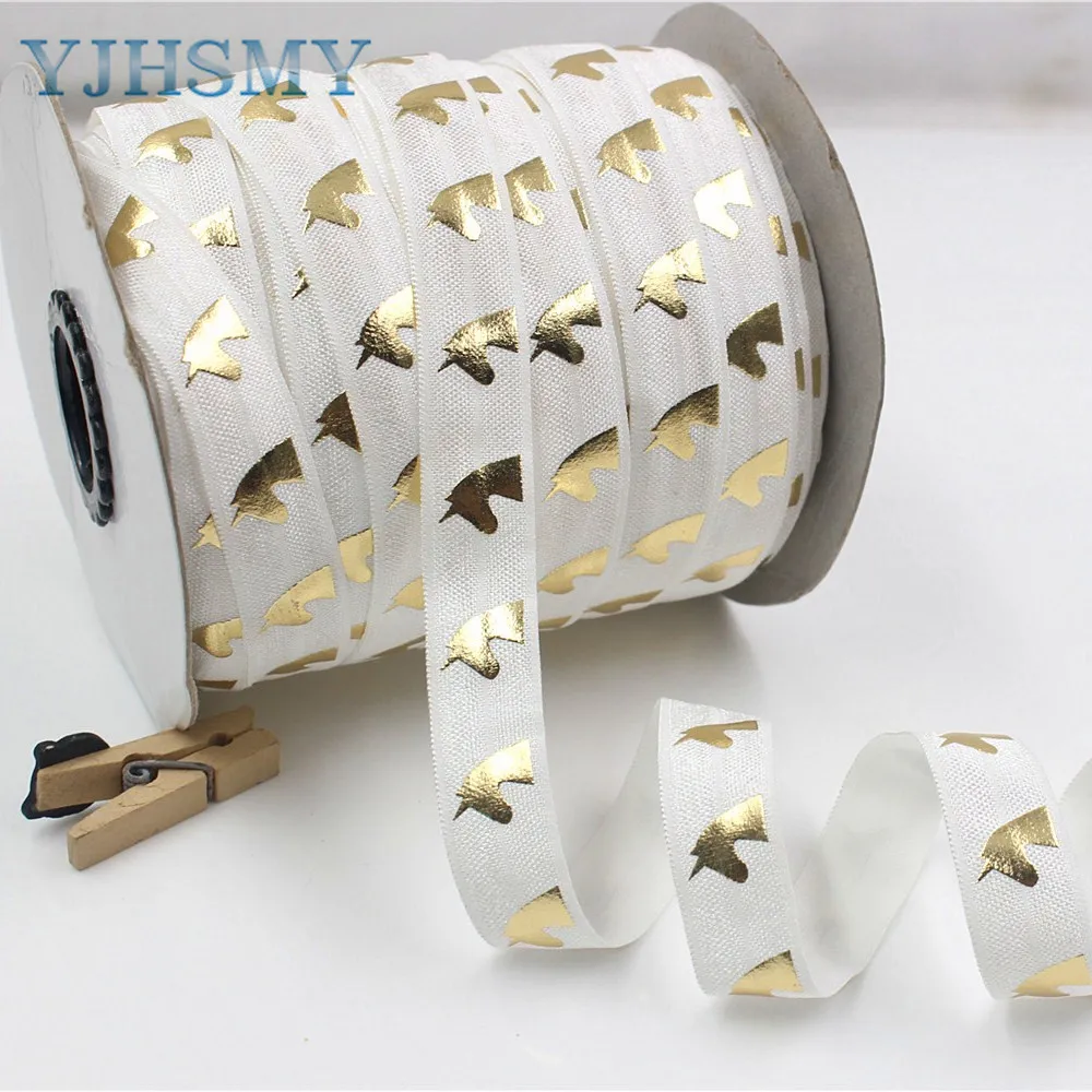 Yjhsmy 17100512,5/8''16mm Bronzing мультфильм эластичность ленты, 10 метров DIY аксессуары для волос ручной работы Материал
