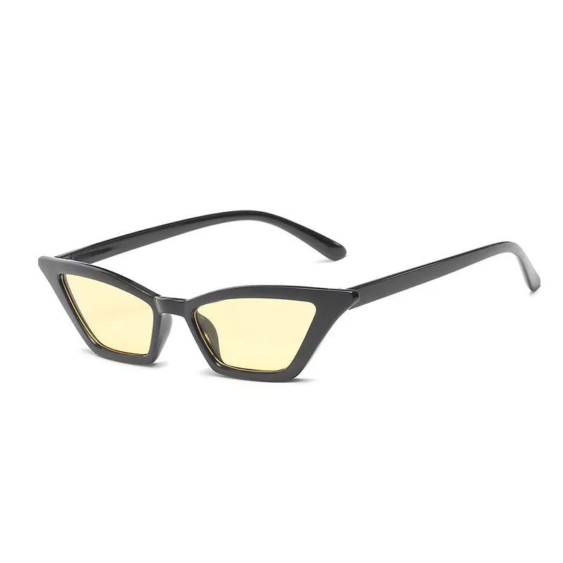 HUHAITANG, роскошные солнцезащитные очки кошачий глаз, женские сексуальные Винтажные Солнцезащитные очки,, высокое качество, фирменный дизайн - Цвет линз: yellow