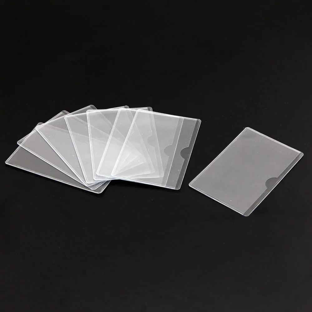 8pcs Transparent Plastic horizontal ID Credit Card Holder Protector ...
