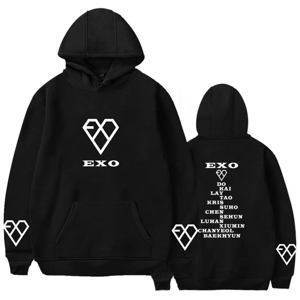 Толстовка с капюшоном EXO Kpop для женщин/мужчин корейская мода пальто в стиле