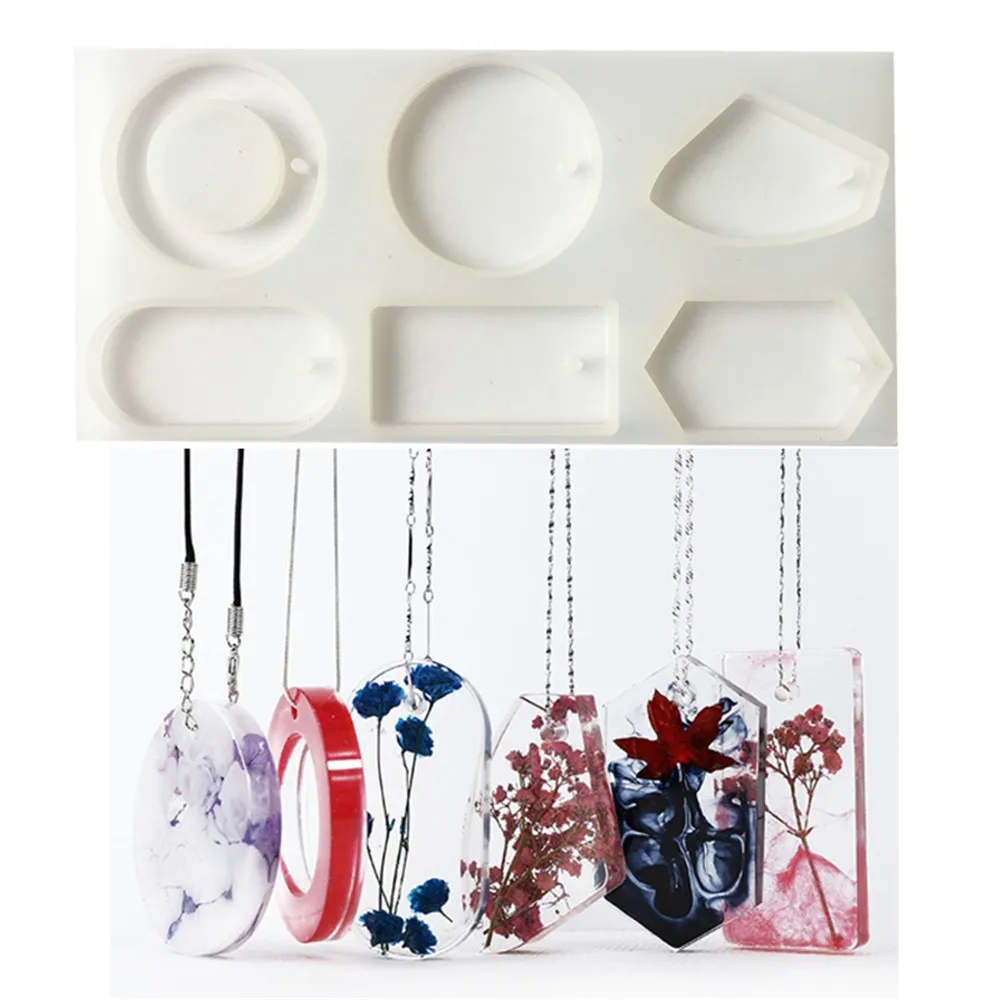 

Big Necklace Pendant Shape DIY Epoxy Resin Jewelry Mold Transparent Silicone Mould Candy Chocolate Fondant Cake Baking Tools