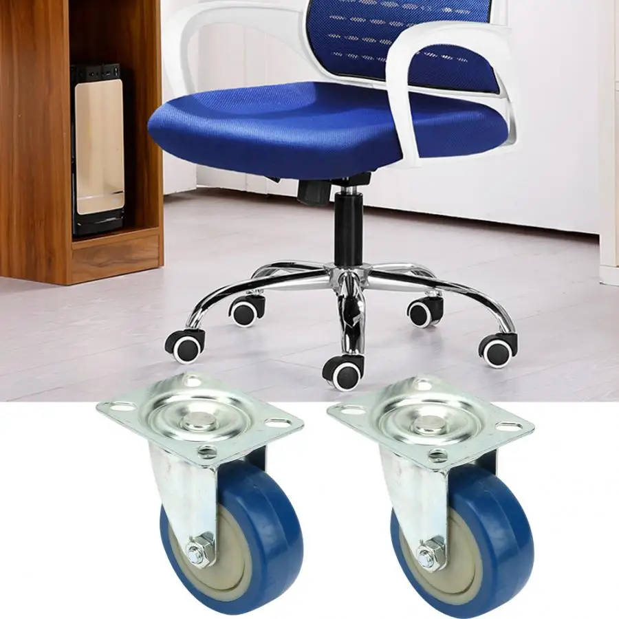 

4pcs 3 Inch rubber wheels for office chairs Swivel Top Plate Hooded Caster PVC Wheel for Furniture Trolley caster wheels