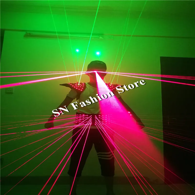 

T27 Ballroom dance led costumes laser vest shoulder laser glasses led costumes dj singer wears bar party cosplay rechargeable
