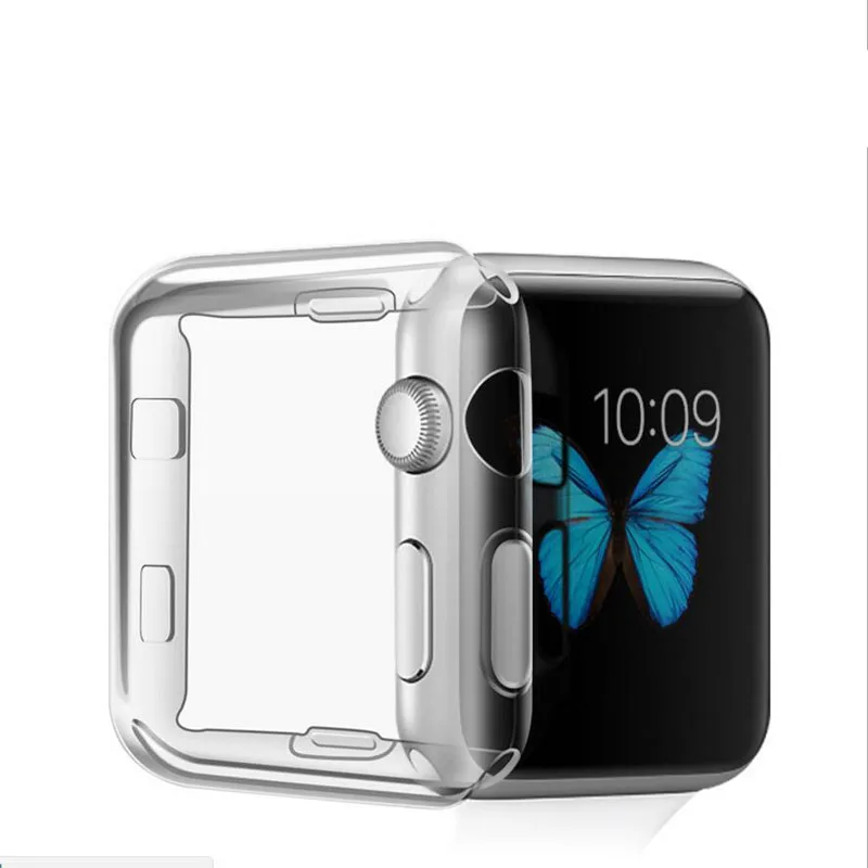 

Transparent TPU Soft Case Thin Full Shell Frame For iwatch Apple Watch Series 1/2/3 38mm 42mm Screen Protector Cover Protection