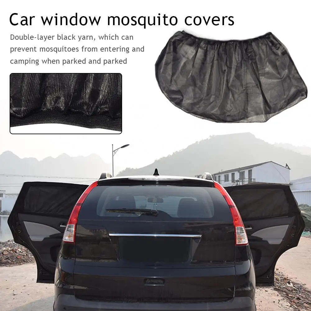 

2pcs Car Side Window Sunshade Auto Anti Mosquito Curtain Gauze Camping Self Driving Equipment Car Accessories Drop Shipping