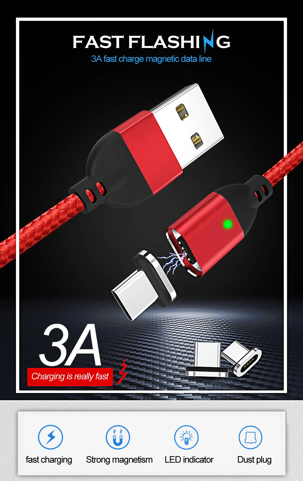 Магнитный usb кабель для зарядки iPhone X XS XR XS MAX Led USB Micro USB C кабель для быстрой зарядки для мобильного телефона samsung шнур для передачи данных