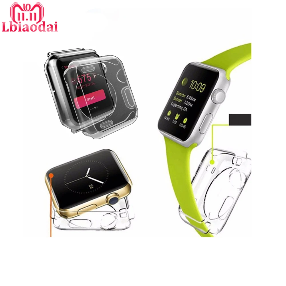 

Soft Case for Apple Watch 3/2/1 iwatch band 42mm/38mm Colorful Silicone Protective watch case cover bumper Accessories