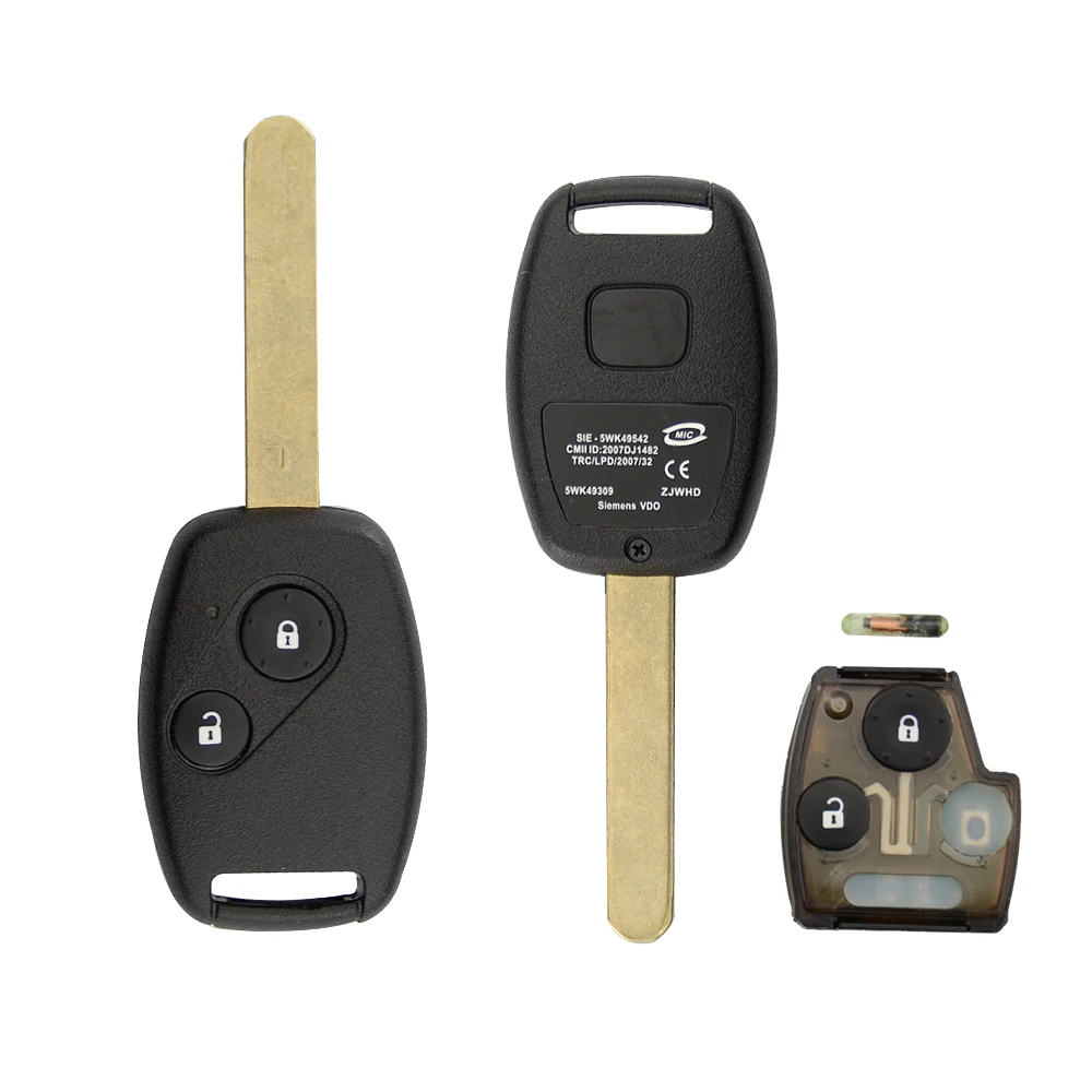 OkeyTech зажигание авто брелок для ключей автомобиля 2 кнопки 433 МГц ID46 Стекло Чип отрезание лезвие дистанционный ключ для Honda CRV Accord 2008-2012 модель