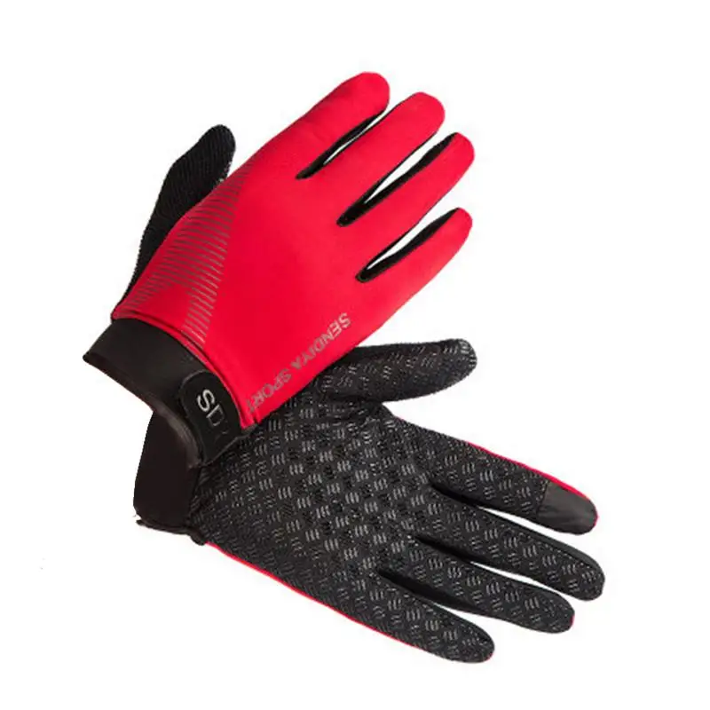 Перчатки для бега, велоспорта, дышащие перчатки с сенсорным экраном, противоскользящие, для фитнеса, спорта на открытом воздухе, все относятся к мужским, женским общим перчаткам - Цвет: Red
