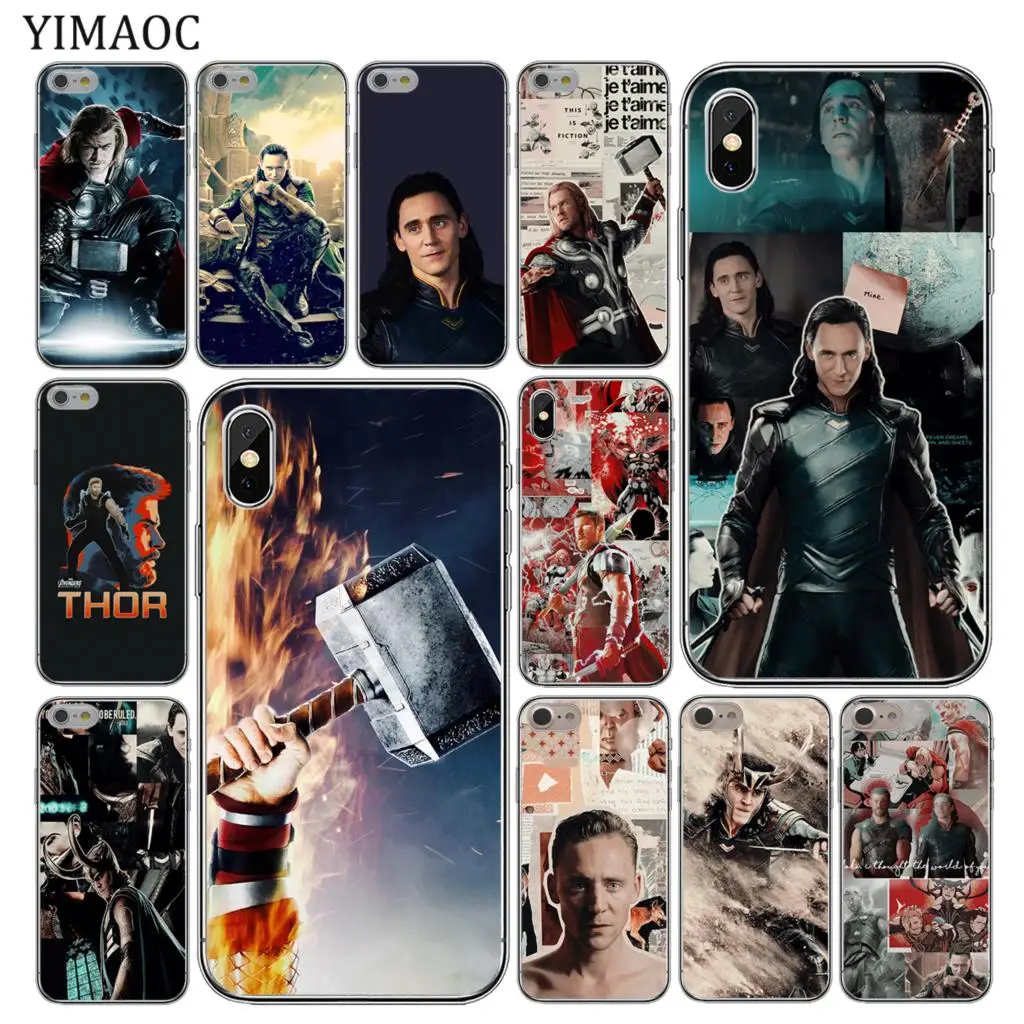 

YIMAOC Thor loki Marvel Soft Silicone Cover Case for Apple iPhone 11 Pro X XR XS Max 6 6S 7 8 Plus 5 5S SE 10 TPU Phone Cases