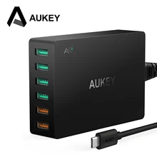 Aukey charge rapide 3.0 6-port usb voyage chargeur rapide chargeur universel pour samsung galaxy s7/s6/edge, lg, xiaomi, iphone & plus