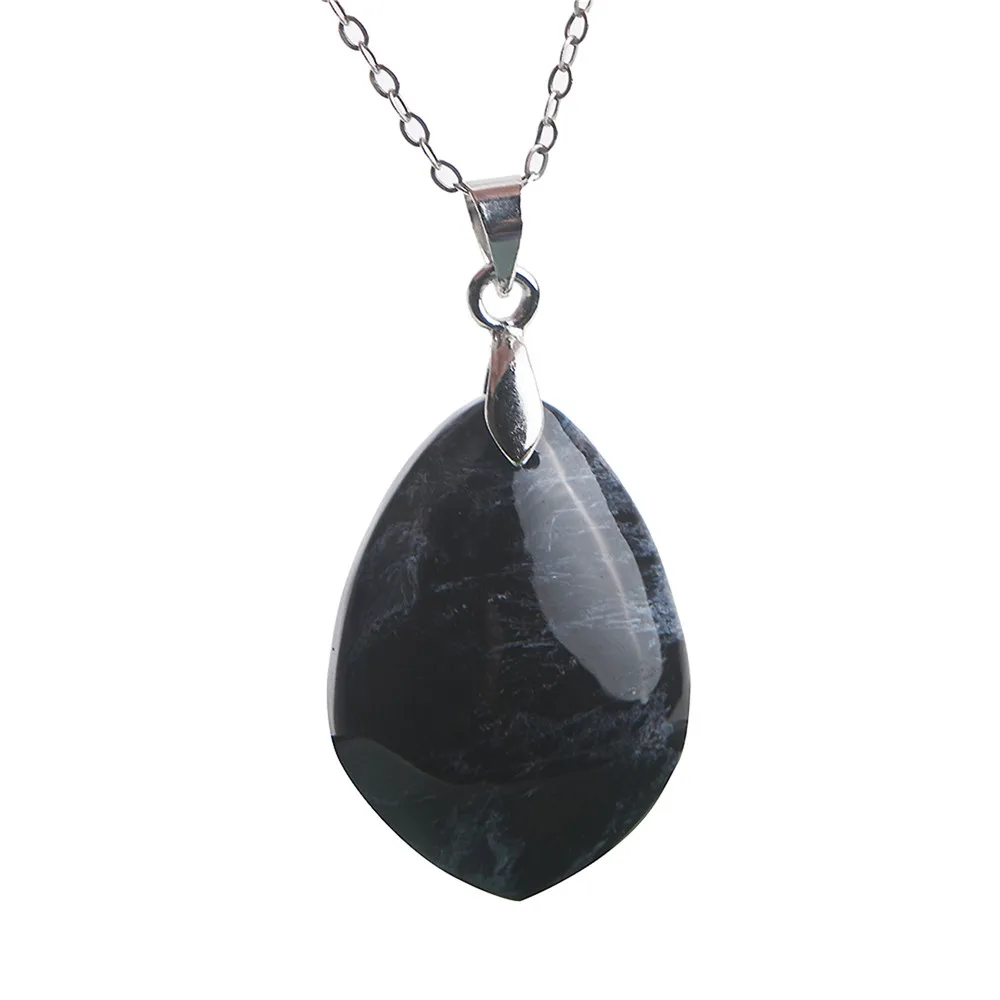

100% Natural Pietersite Gems Pendant Necklace Blue Crystal Beads Charm Pendants Female Find Jewelry