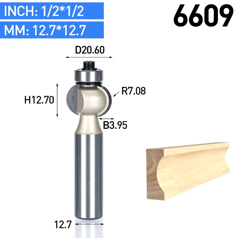 HUHAO 1 шт хвостовик 1/" 1/4" Круглый Резной бит ЧПУ Биты деревообрабатывающие круглые дуговые 3D гравировальные биты с накаткой кусачки для ногтей по дереву - Длина режущей кромки: 6609
