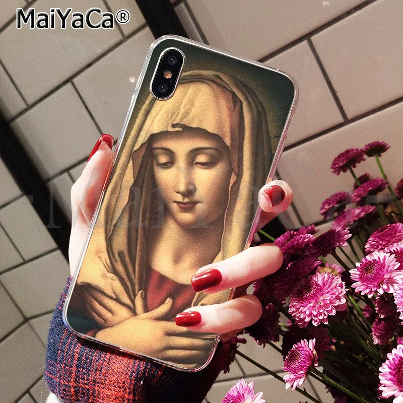 MaiYaCa Virgin Mary Christian Рождество Новое поступление черная ячейка чехол для телефона iphone 11 pro 8 7 66S Plus X XS MAX 5s SE XR - Цвет: A9