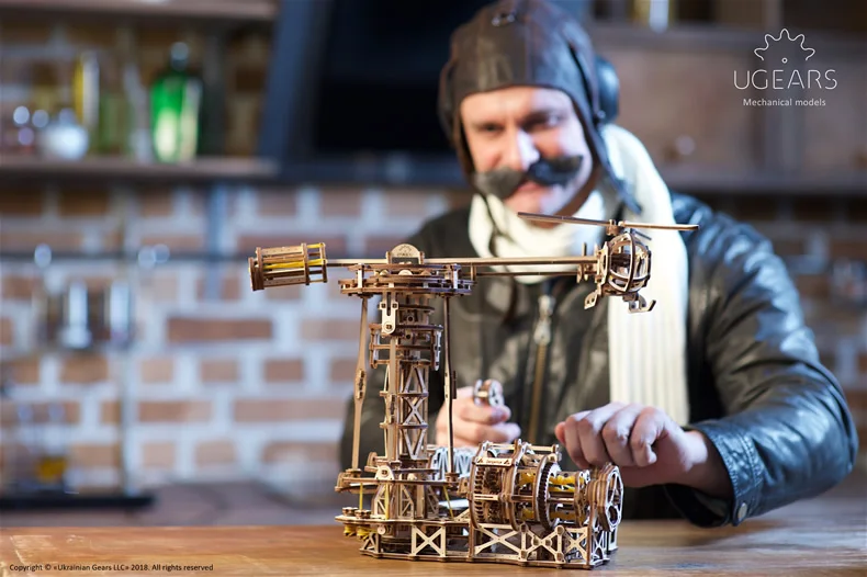 UGEARS деревянная механическая сборка подарков на день рождения для пилотов Подарочная модель