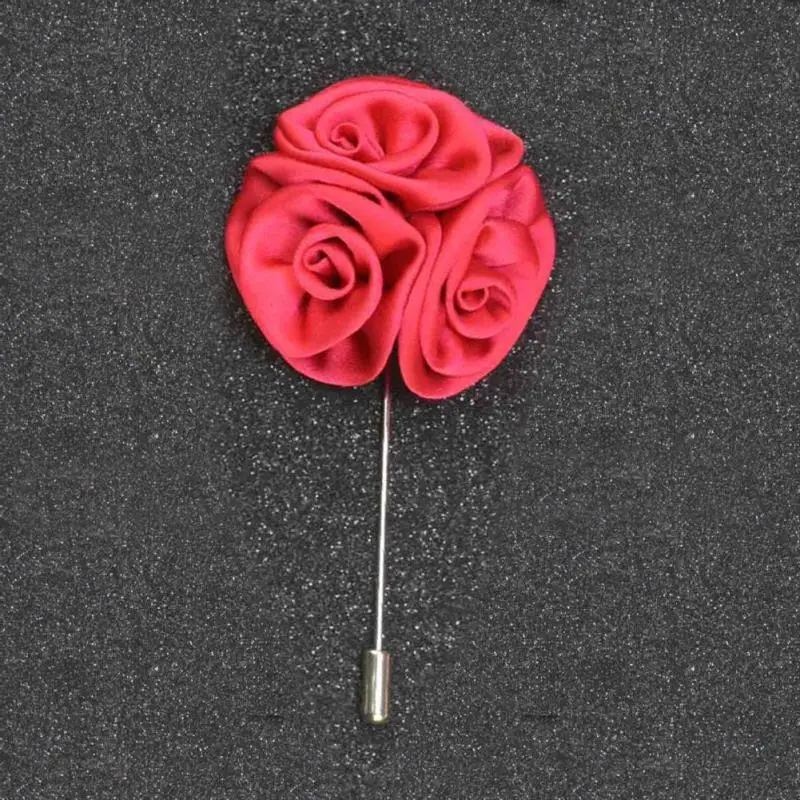 JT_ Men's Lapel Rose Daisy Flower Handmade Boutonniere Stick Brooch Pin Acce GX 