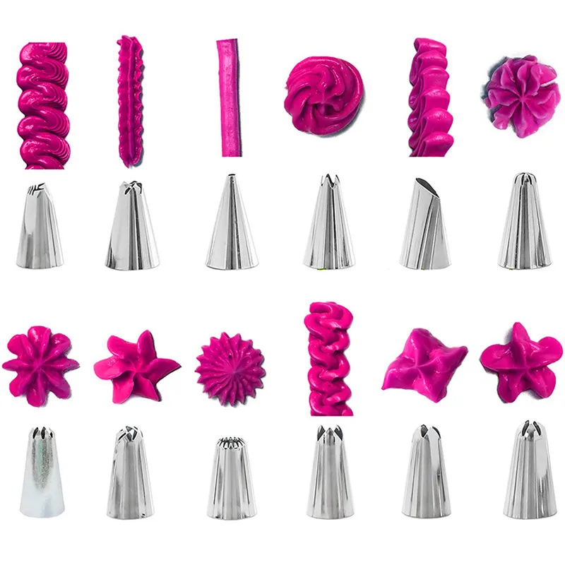 

83Pcs/Set Stainless Steel Pastry Nozzles for Cream with Pastry Bag Decorating Cake Cutter Icing Piping Confectionery Baking Tool