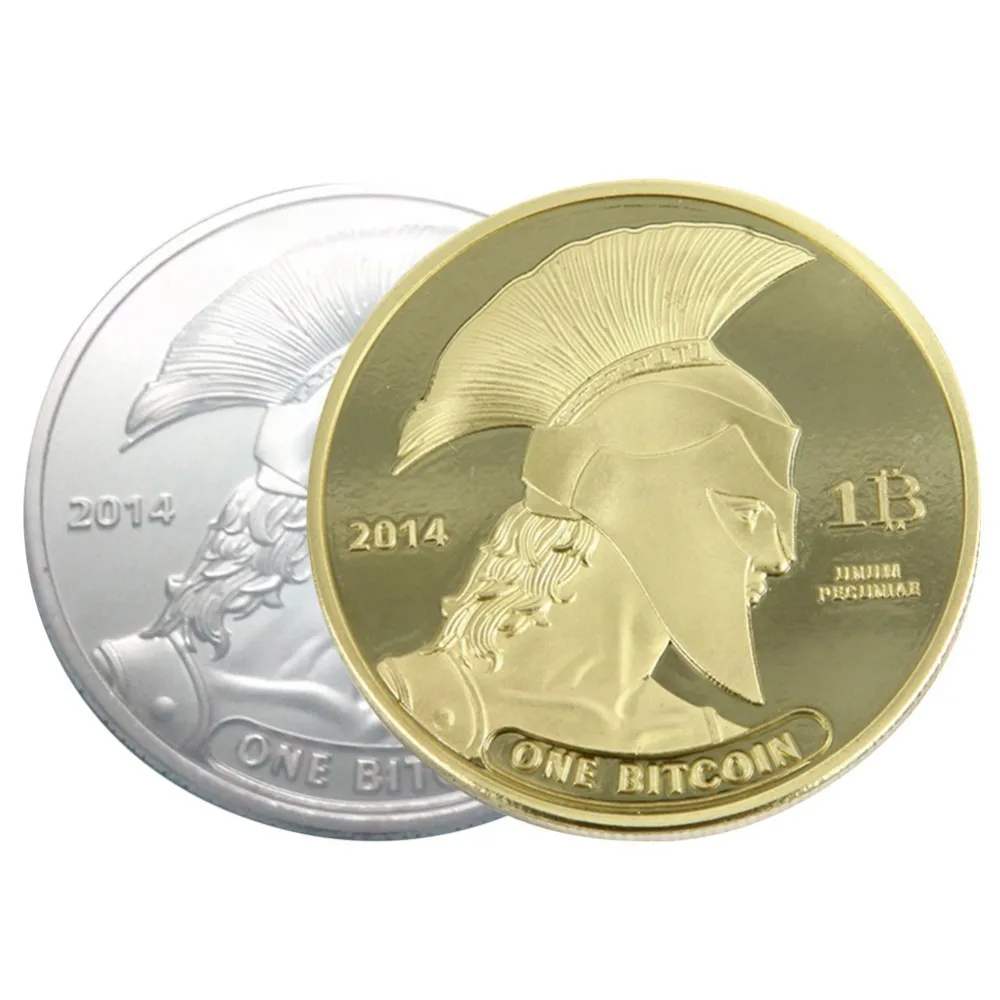 1 PCS Silver/Gold Plated Bitcoin Head/knight Bit Coin XMR Monero Coin Commemorative Coins Art Collection Home Decor Crafts