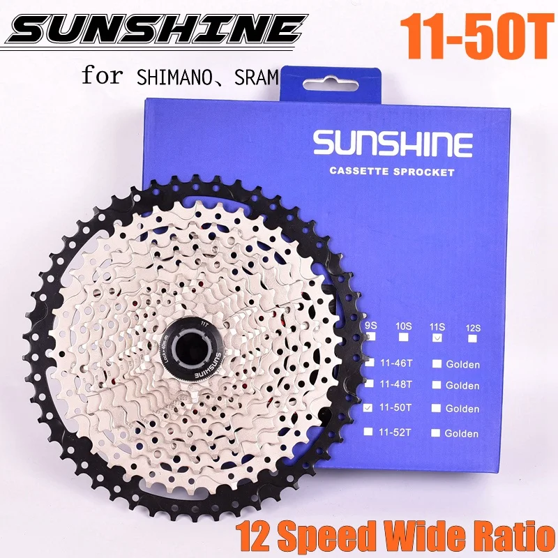 SUNSHINE MTB 12 скоростная кассета свободного хода велосипеда звездочки 11-50T горный велосипед freewheel cog 50T cdg xg Сверхлегкий reewheel