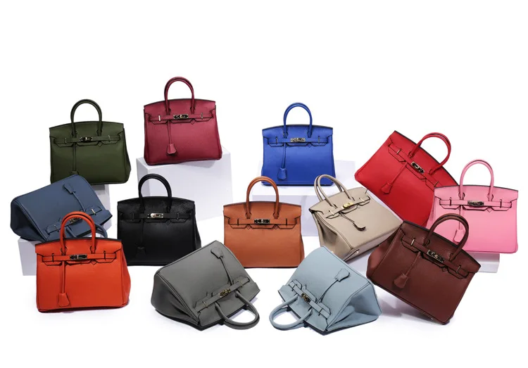 Genuine Leather Woman Birkin Inspired Handbag Excellent Quality