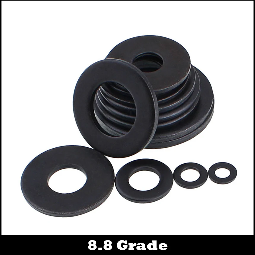 M2 M2.5 M2*5*0.5 M2x5x0.5 M2.5*5.5*0.5 M2.5x5.5x0.5 8.8 Grade Black Carbon Steel O Ring Spacer Gasket Shim Round Flat Washer