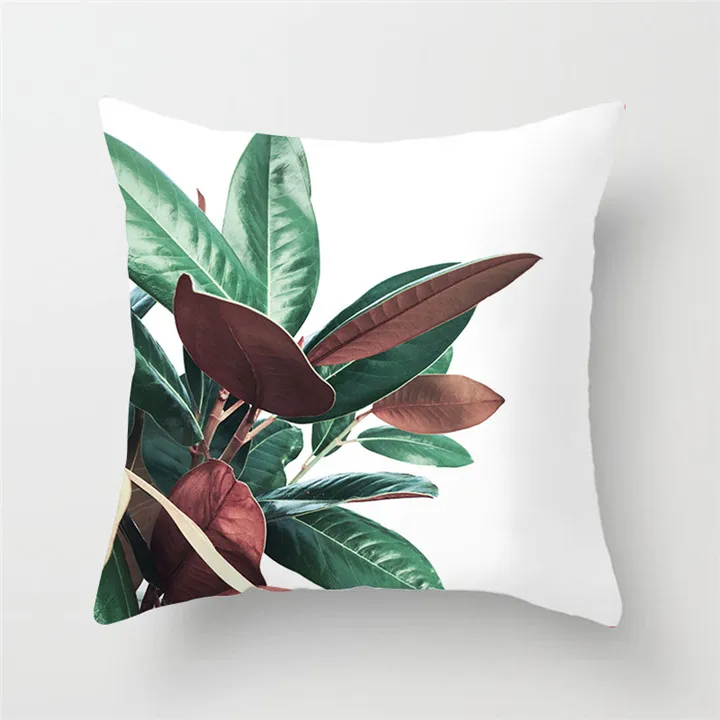 Fuwatacchi Green Cactus Cushion Cover Tropical Plant Pillow Cover for Home Chair Sofa Decorative Pillows Birds Pillowcases