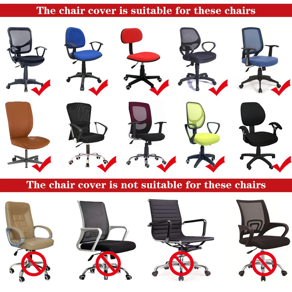  Universal size Computer Office Chair Cover Washable Removable Arm Chair Cover Slipcover Stretch Rot